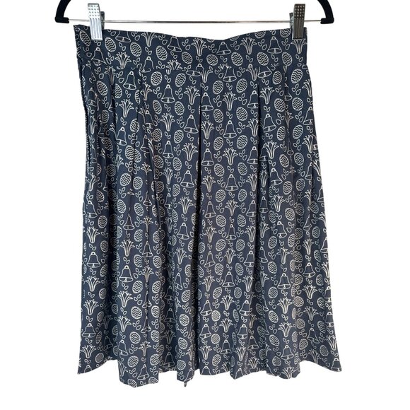 Modcloth CIRCUS Navy Vintage-Inspired Size 6 Bell Print Midi Skirt NWT - Picture 5 of 13
